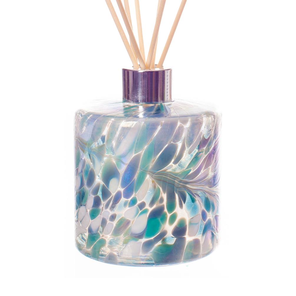 Amelia Art Glass Turquoise White Cylinder Reed Diffuser Gift Set  Extra Image 1